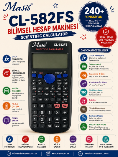 Masis CL-582FS Bilimsel Hesap Makinesi YKS Fotokopi
