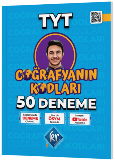 TYT Coğrafyanın Kodları Coğrafya 50 Deneme Video Çözümlü KR Akademi Yayınları YKS Fotokopi