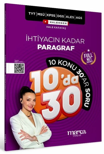 İhtiyacın Kadar Paragraf 10 da 30 Soru Bankası Marka Yayınları YKS Fotokopi