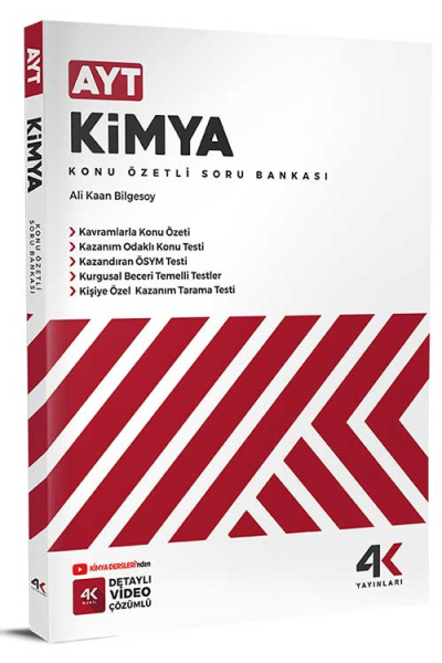 AYT Kimya Konu Özetli Soru Bankası 4K Yayınları YKS Fotokopi