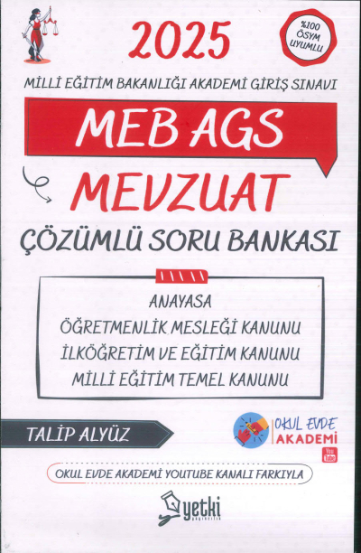 2025 MEB AGS Mevzuat Çözümlü Soru Bankası Yetki Kitap YKS Fotokopi