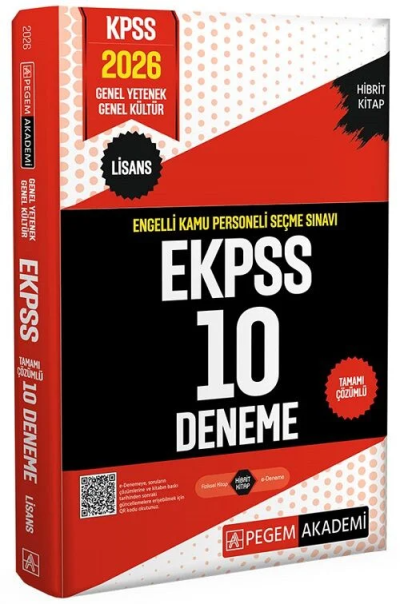 2026 E KPSS Engelli Kamu Personeli Seçme Sınavı Tamamı Çözümlü 10 Deneme Pegem Yayınları YKS Fotokopi