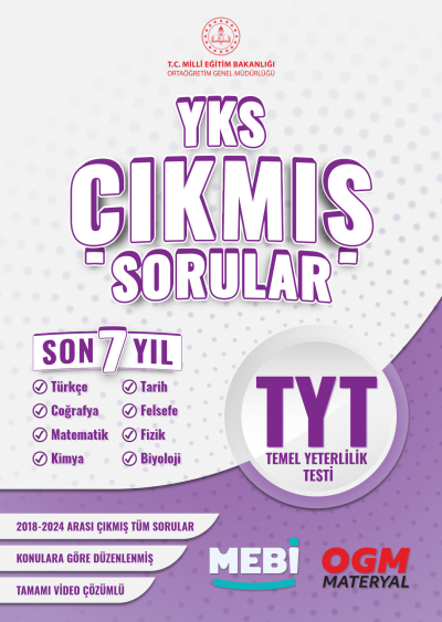 TYT Çıkmış Sorular 2018-2024 Son 7 YIL Mebi YKS Fotokopi