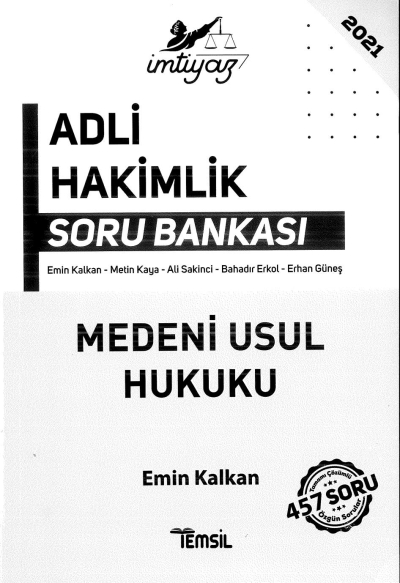 ADLİ HAKİMLİK SORU BANKASI MEDENİ USUL HUKUKU 457 SORU YKS Fotokopi