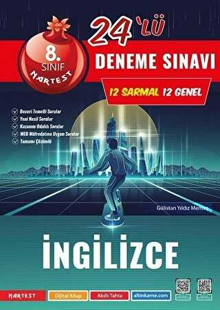 8. Sınıf İngilizce Mod 24 Deneme Nartest Yayınları YKS Fotokopi