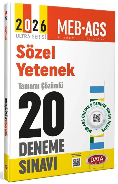 2026 AGS Sözel Yetenek Tamamı Çözümlü 20 Deneme Sınavı Data Yayınları YKS Fotokopi