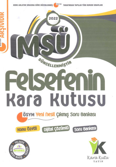 MSÜ FELSEFENİN KARA KUTUSU SORU BANKASI YKS Fotokopi