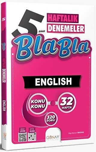 5.Sınıf 32 Haftalık Bla Bla İngilizce Denemeleri Günay Yayınları YKS Fotokopi