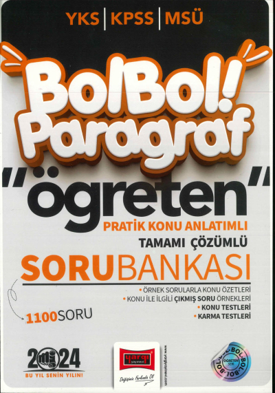 BOL BOL PARAGRAF ÖĞRETEN PRATİK KONU ANLATIMLI TAMAMI ÇÖZÜMLÜ SORU BANKASI YKS Fotokopi