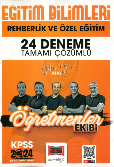 REHBERLİK VE ÖZEL EĞİTİM 24 DENEME TAMAMI ÇÖZÜMLÜ (ÖĞRETMENLER EKİBİ) YKS Fotokopi