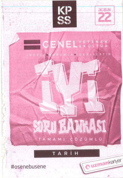 GY GK TARİH İYİ ÇÖZÜMLÜ SORU BANKASI YKS Fotokopi