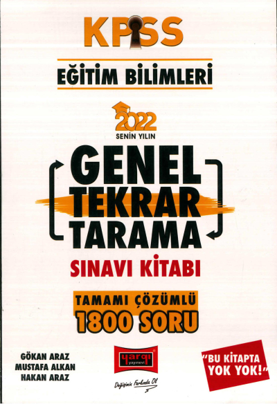EĞİTİM BİLİMLERİ GENEL TEKRAR TARAMA TÜM DERSLER ÇÖZÜMLÜ 1800 SORU YKS Fotokopi