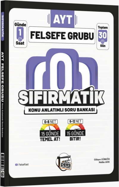 AYT Felsefe Sıfırmatik Konu Anlatımlı Soru Bankası Ders Platosu YKS Fotokopi