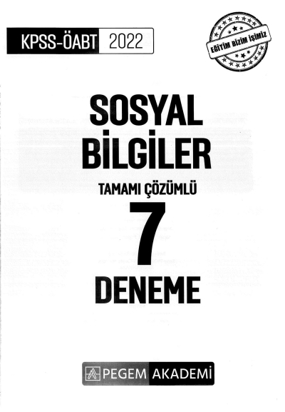 SOSYAL BİLGİLER TAMAMI ÇÖZÜMLÜ 7 DENEME YKS Fotokopi