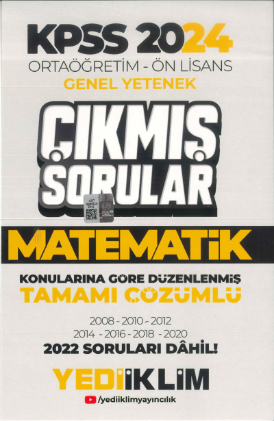 MATEMATİK KONULARINA GÖRE DÜZENLENMİŞ ÇIKMIŞ SORULAR 2008-2022 TAMAMI ÇÖZÜMLÜ YKS Fotokopi