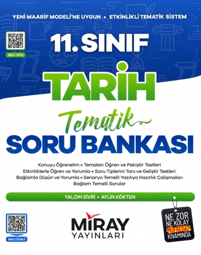 11. Sınıf Tarih Maarif Model Tematik Soru Bankası Miray Yayınları YKS Fotokopi