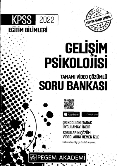 2022 KPSS Eğitim Bilimleri GELİŞİM PSİKOLOJİSİ SORU BANKASI YKS Fotokopi