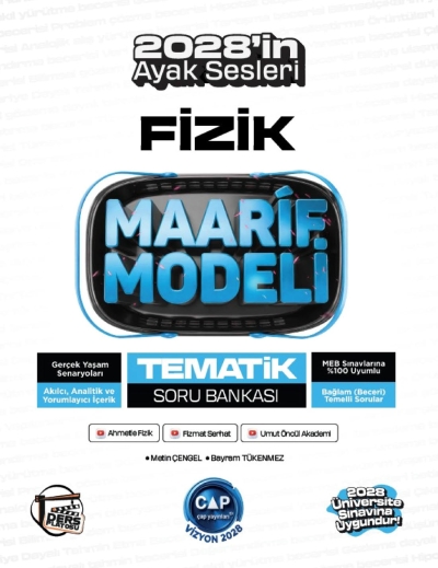 2028 Üniversiteye Hazırlık Fizik Ders Platosu Maarif Modeli Tematik Soru Bankası Çap Yayınları
