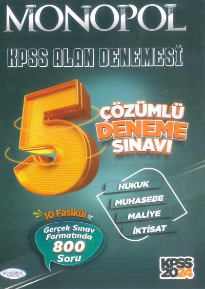 2024 KPSS A Grubu Tamamı Çözümlü Fasikül 5 Deneme Sınavı Monopol Yayınları YKS Fotokopi