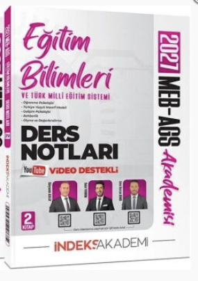 MEB-AGS Akademisi Eğitim Bilimleri ve Türk Milli Eğitim Sistemi Video Ders Notları 2. Kitap İndeks Akademi Yayıncılık YKS Fotokopi