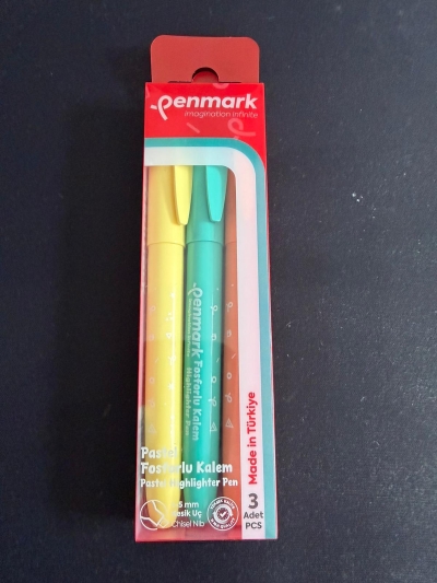 Penmark Kalem Tipi Fosforlu Kalem 3 Lü Bristol Pastel YKS Fotokopi