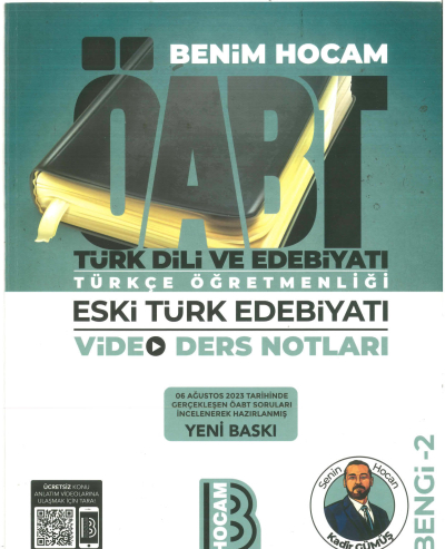 ÖABT TÜRK VE DİLİ VE EDEBİYATI ÖĞRETMENLİĞİ ESKİ TÜRK EDEBİYATI VİDEO DERS NOTLARI BENGİ-2 YKS Fotokopi