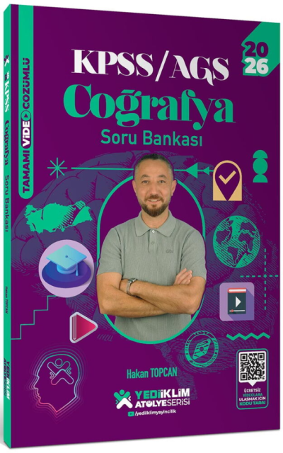 2026 KPSS Coğrafya Atölye Soru Bankası Çözümlü - Hakan Topcan Yediiklim Yayınları YKS Fotokopi