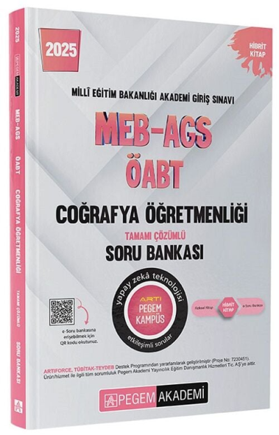 2025 MEB-AGS-ÖABT Coğrafya Öğretmenliği Tamamı Çözümlü Soru Bankası Pegem Akademi Yayıncılık YKS Fotokopi