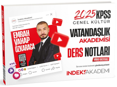 İndeks Akademi 2025 KPSS Vatandaşlık Akademisi Video Ders Notları YKS Fotokopi