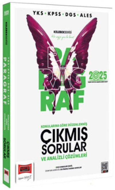 2025 YKS KPSS DGS ALES Kelebek Serisi Tamamı Çözümlü Paragraf Konularına Göre Düzenlenmiş Çıkmış Sorular Yediiklim Yayınları YKS Fotokopi