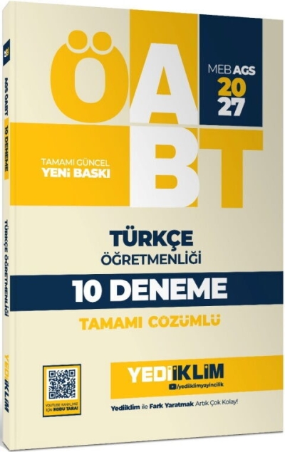MEB AGS ÖABT Türkçe Öğretmenliği Tamamı Çözümlü 10 Deneme Yediiklim Yayınları YKS Fotokopi