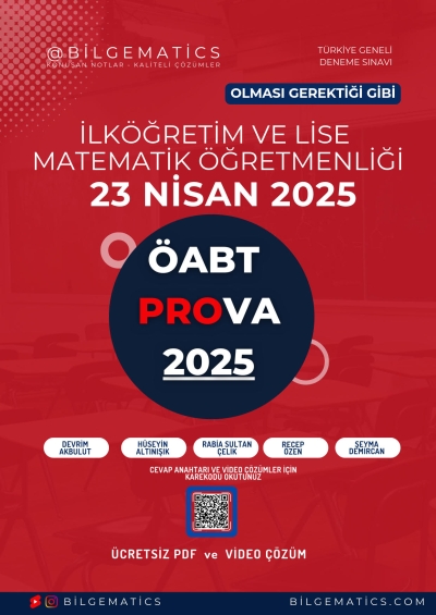 BilgeMatics Hüseyin Hoca ÖABT Matematik Prova 2025 YKS Fotokopi