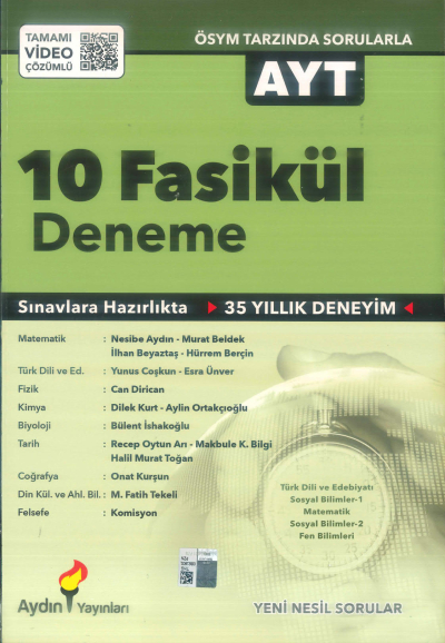 AYT 10 FASİKÜL DENEME YKS Fotokopi