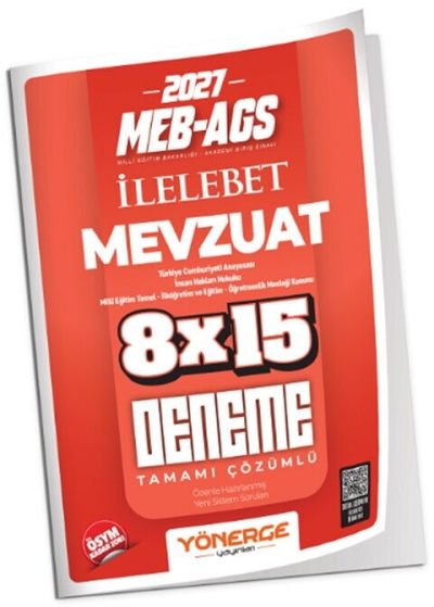 MEB-AGS Mevzuat Bilgisi İLELEBET 8x15 Deneme Çözümlü Yönerge Yayınları YKS Fotokopi