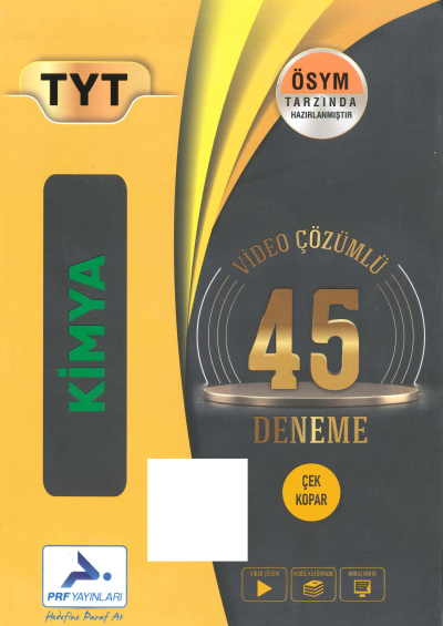 TYT Kimya Video Çözümlü 45 Deneme YKS Fotokopi