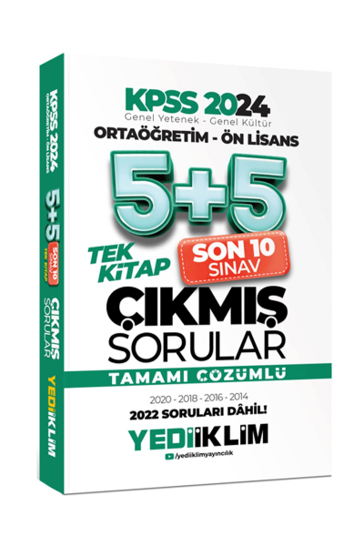 Ortaöğretim - Ön Lisans Tamamı Çözümlü 5+5 Çıkmış Sorular Tek Kitap (2014-2022) YKS Fotokopi