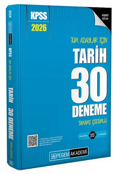 2026 KPSS Tüm Adaylar İçin Tarih 30 Deneme Tamamı Çözümlü Pegem Yayınları YKS Fotokopi