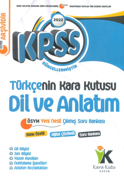 TÜRKÇENİN KARA KUTUSU DİL VE ANLATIM KONU ÖZETLİ ÇIKMIŞ SORULAR YKS Fotokopi