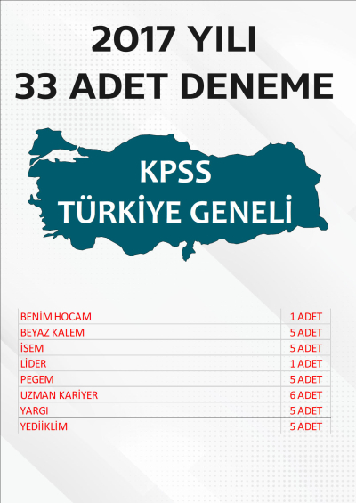 33 ADET TG DENEME 2017 YILI TG LİSTEMİZDEKİ TÜM YAYINLARI KAPSAR (TG109-TG116 ARASI) YKS Fotokopi