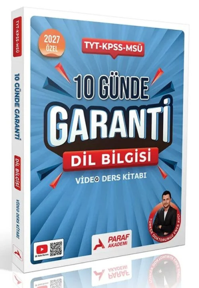 2027 TYT Dil Bilgisi Türkçe Doktorunuz 10 Günde Garanti Video Ders Kitabı Paraf Akademi YKS Fotokopi