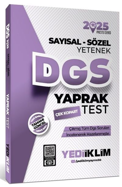 2025 DGS Sayısal Sözel Yetenek Çek Kopart Yaprak Test Yediiklim Yayınları