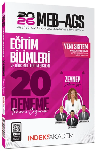 2026 MEB-AGS Eğitim Bilimleri ve Türk Milli Eğitim Sistemi 20 Deneme Çözümlü İndeks Akademi Yayıncılık YKS Fotokopi
