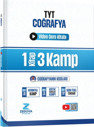 Coğrafyanın Kodları TYT Coğrafya 1 Kitap 3 Kamp Video Ders Kitabı Zeduva Yayınları YKS Fotokopi